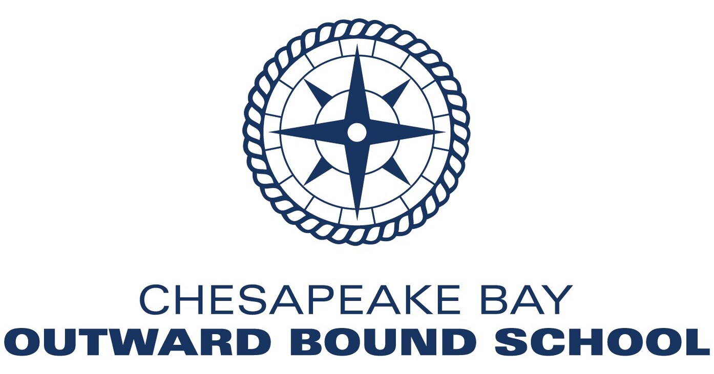 Logo of Chesapeake Bay Outward Bound School including a navy compass rose centered above the school name.